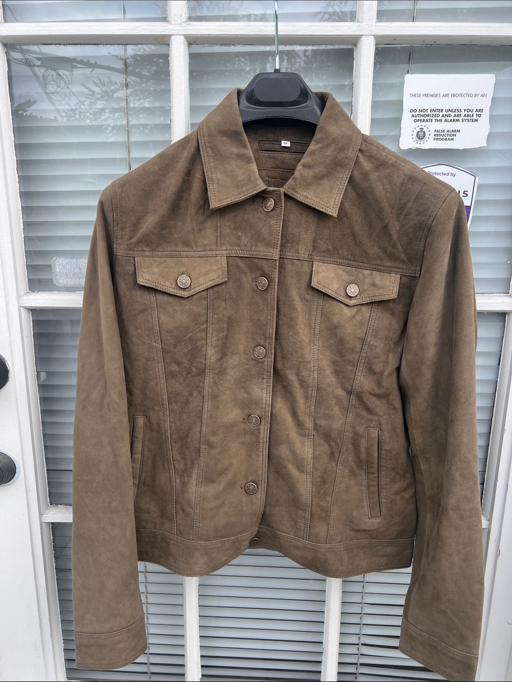 Women’s100% Suede leather Button-Front Jacket - Brown